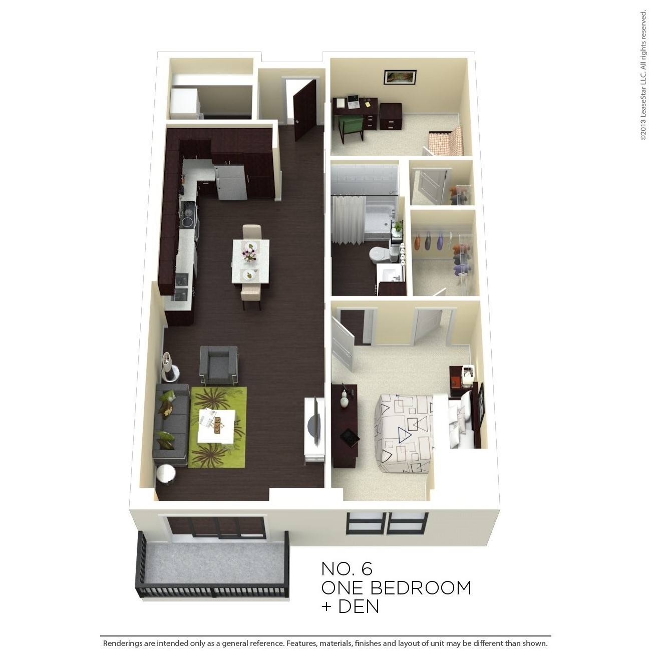One Bedroom 6 floor plan